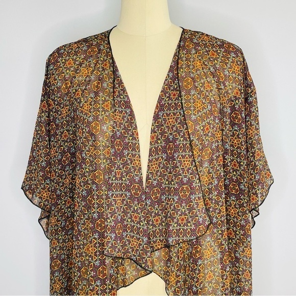 LuLaRoe Monroe Kimono Fringe Layering Jacket Top- Size L (Fits sizes 14-24)- NWT - Picture 2 of 9